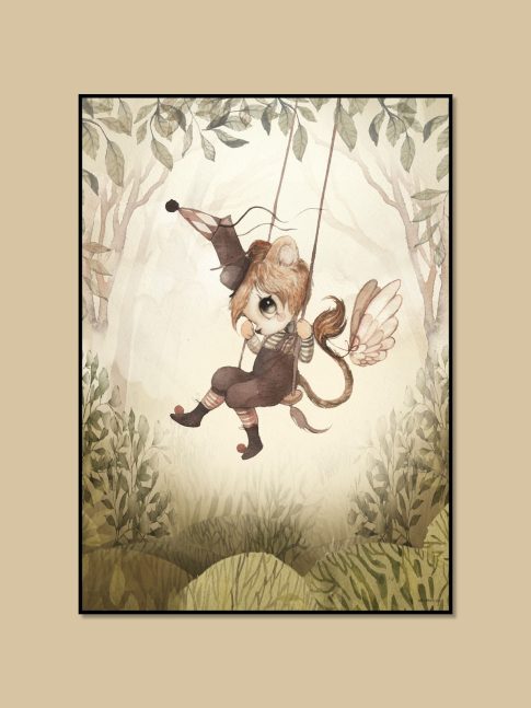 Boys_room_poster_print_swing_green_forest_Mrs_Mighetto
