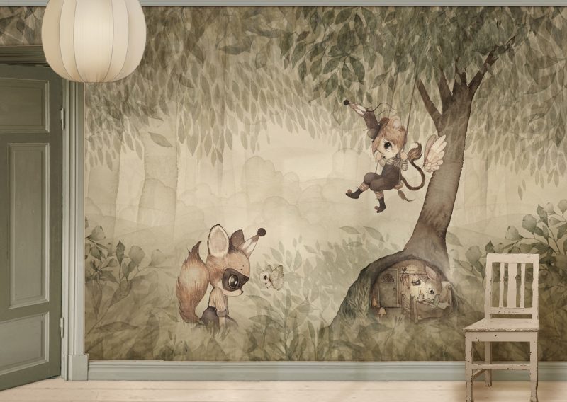 wallpaper_green_forest_kids_room_Mrs_Mighetto